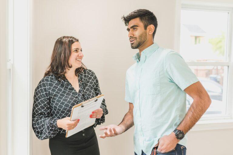 Man and Woman Having a Conversation